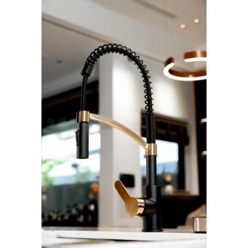 anh voi rua bat wasserwerk wk 3 black matt gold with spiral spring 700558