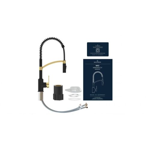 chi tiet voi rua bat wasserwerk wk 3 black matt gold with spiral spring 700558